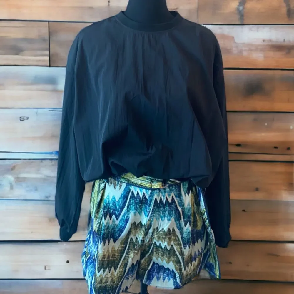 Zara Slightly Cropped Black Shirt -Size XL - Picture 7 of 9